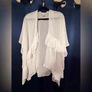 Sheer White Ruffled Cardigan
